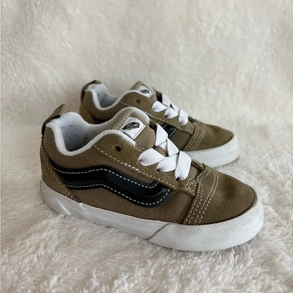 Vans Toddler Knu Skool Sneakers in Tan and Black - Picture 1 of 8